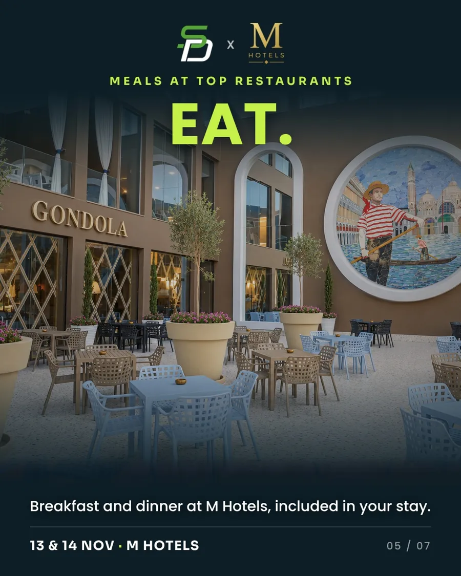 Eat: breakfast and dinner at M Hotels